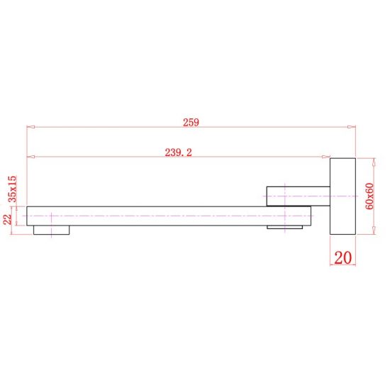 CAVALLO Square Matte Black Bath Spout for Easy Installation