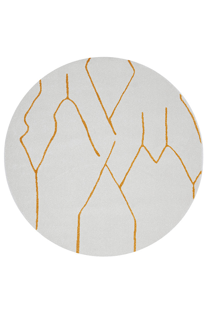 Hot Sale! Paradise Ivy Gold Round Polypropylene Rug for Various Living Spaces