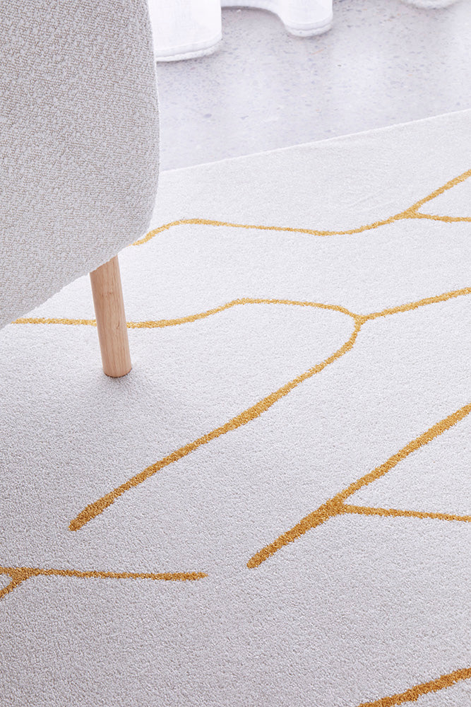 Turkish Power - Loomed Paradise Ivy Gold Rug with 10mm Polypropylene Pile