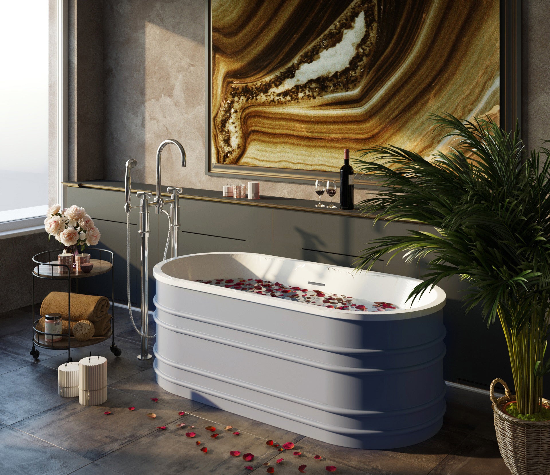 BUCCIANO 1675mm Non-overflow Freestanding Bathtub - Timeless Design for Your Bathroom