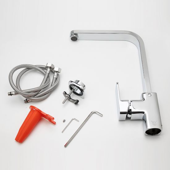 Stylish Chrome Square Kitchen and Laundry Mixer Tap