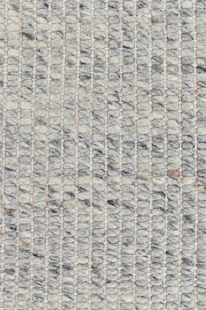 Luxurious Parko Ivory Grey Wool and Viscose Hand - Woven Rug