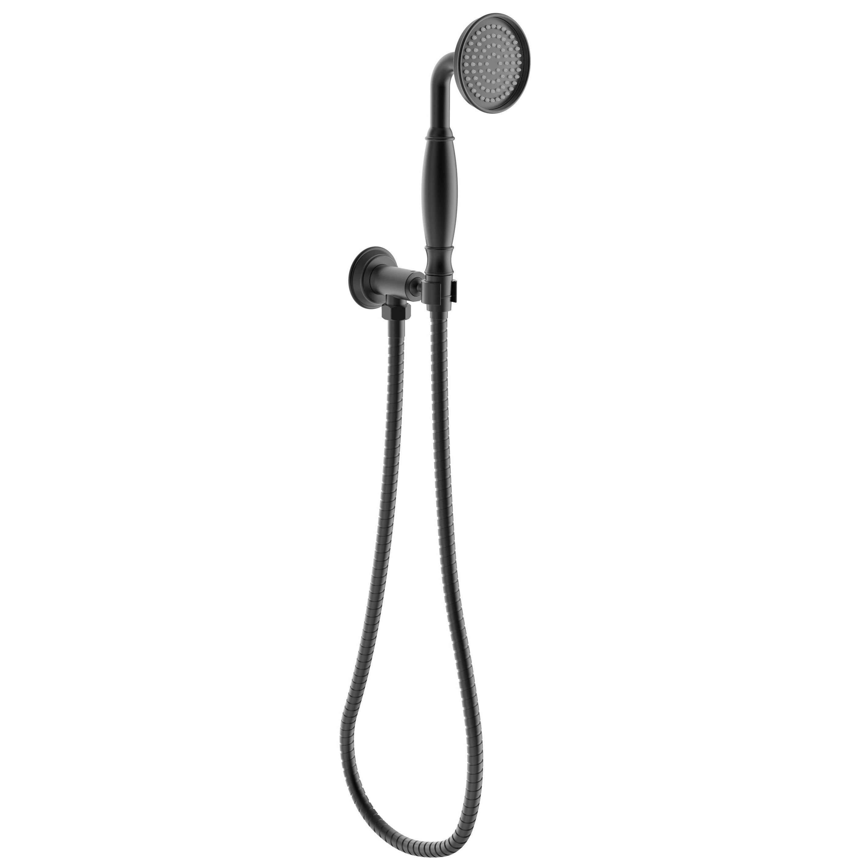 Hot Sale! Matte Black Wall - Mounted Classic Handshower with Outlet Bracket