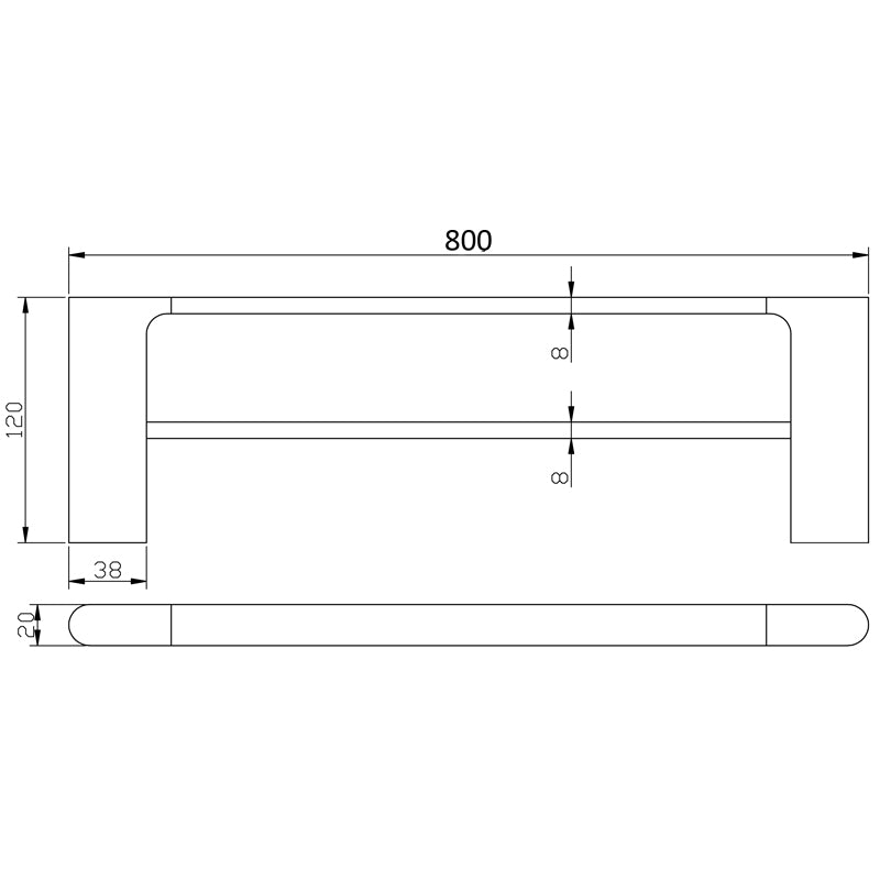 Hot Deal! 800 mm Brushed Nickel Cora Double Towel Rail for Your Bathroom