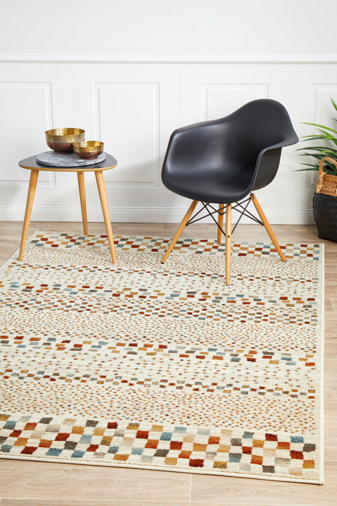 Exclusive Sale! Oxford Bone Rug with Square Patterns - A Timeless Traditional Decor Piece