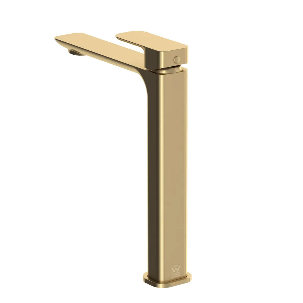 Brushed Gold Oskar Tall Basin Mixer - Elegant and Durable
