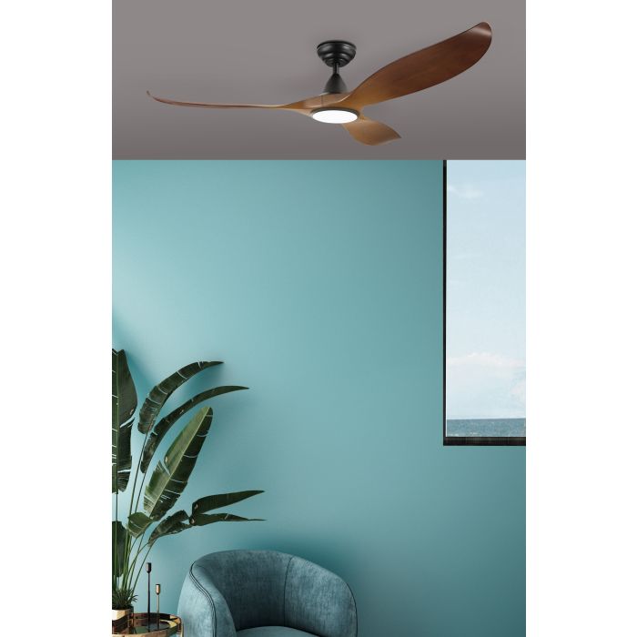 Hot Sale! NOOSA Ceiling Fan with Light in Aged ELM Black Design