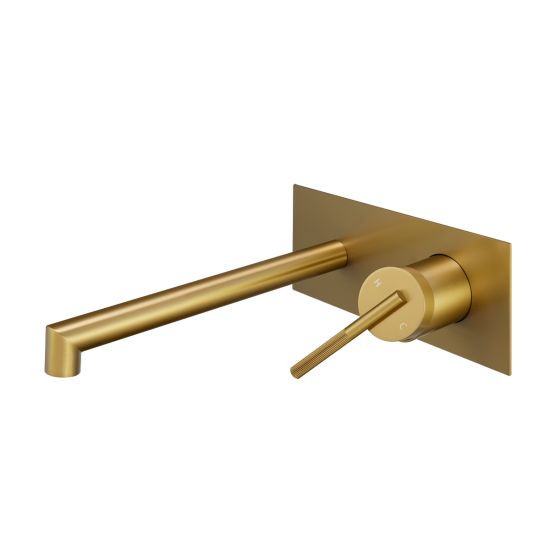 Hot Deal! CADDENCE Brushed Gold Wall Mixer with Spout