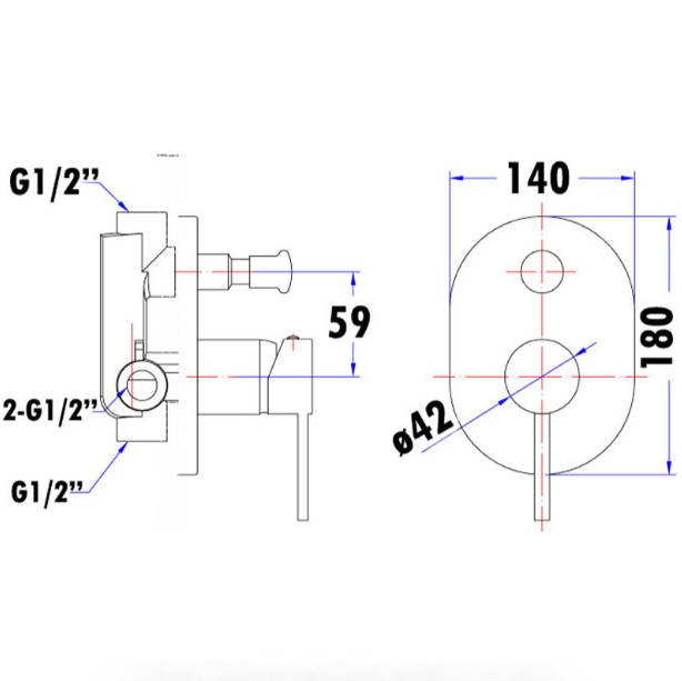 Hot Deal! Matte Black Wall - Mounted Otus Mixer with Diverter