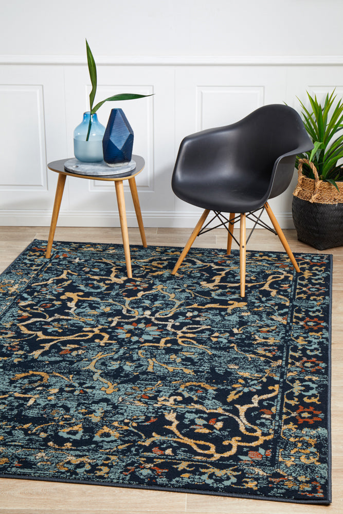 Exclusive Oxford Navy Stem Rug - Traditional Design for Any Space