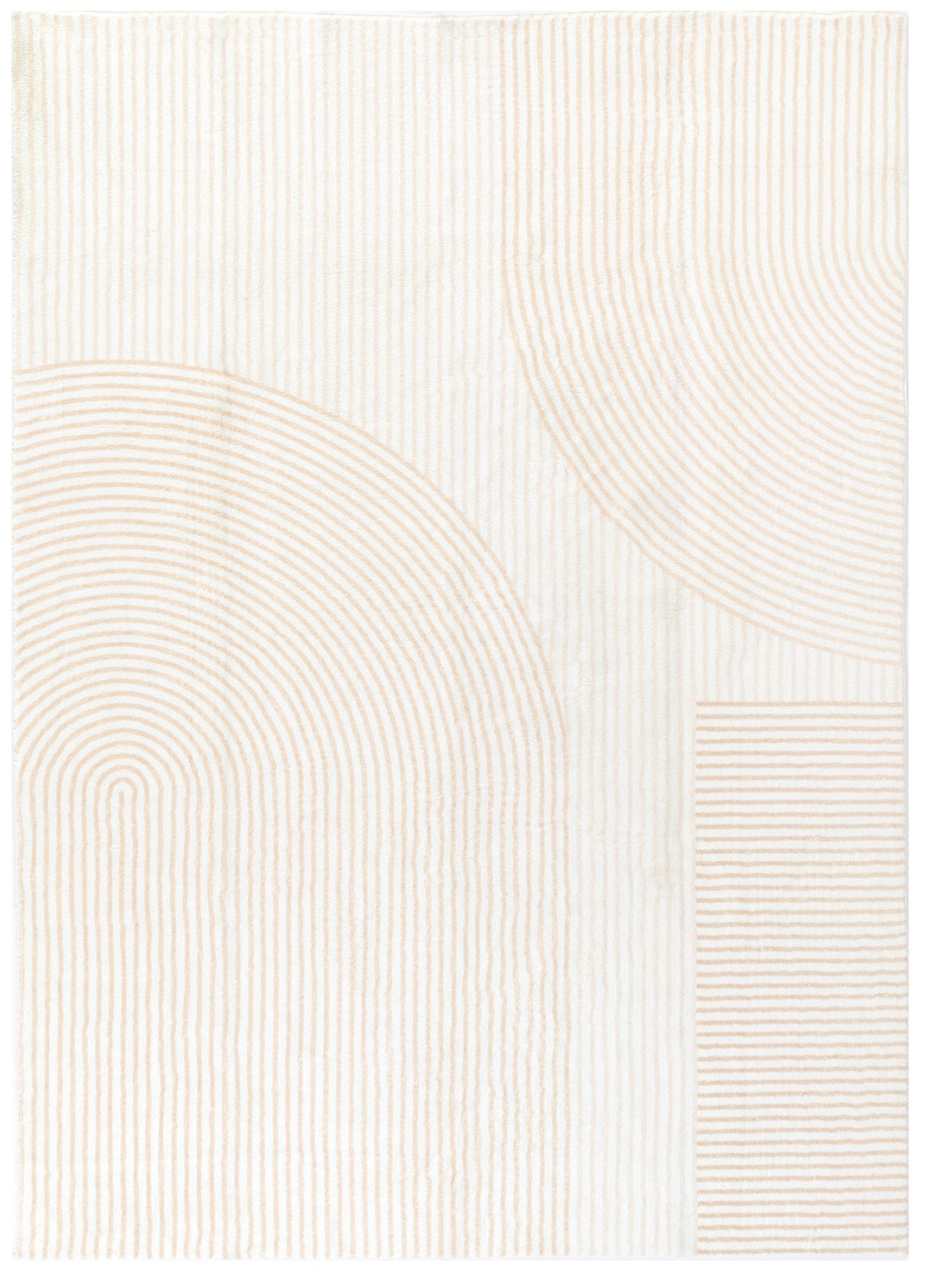 Beige Cloud Arches Luxury Machine - Washable Polyester Rug