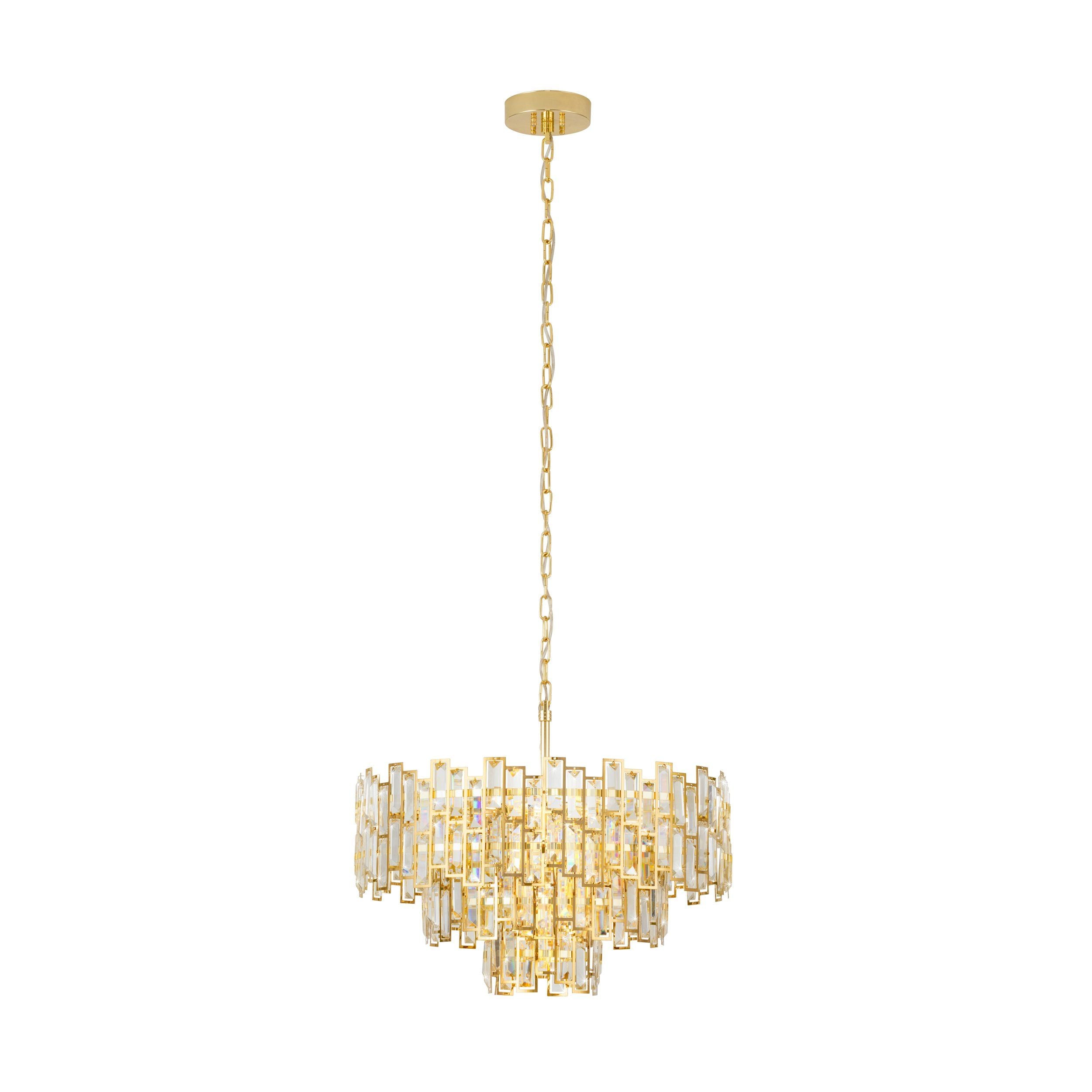 Exclusive CALMEILLES Luxury Pendant Light with Brass Finish and Brilliant Glass
