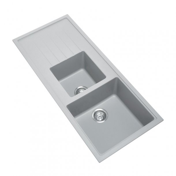 CARYSIL VIVALDI 1160x500mm Concrete Grey Granite 1.5 Single Kitchen Sink