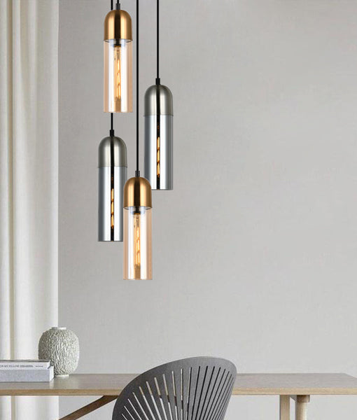 Hot Sale! Interior Round Top Glass Cylinder Pendant Light