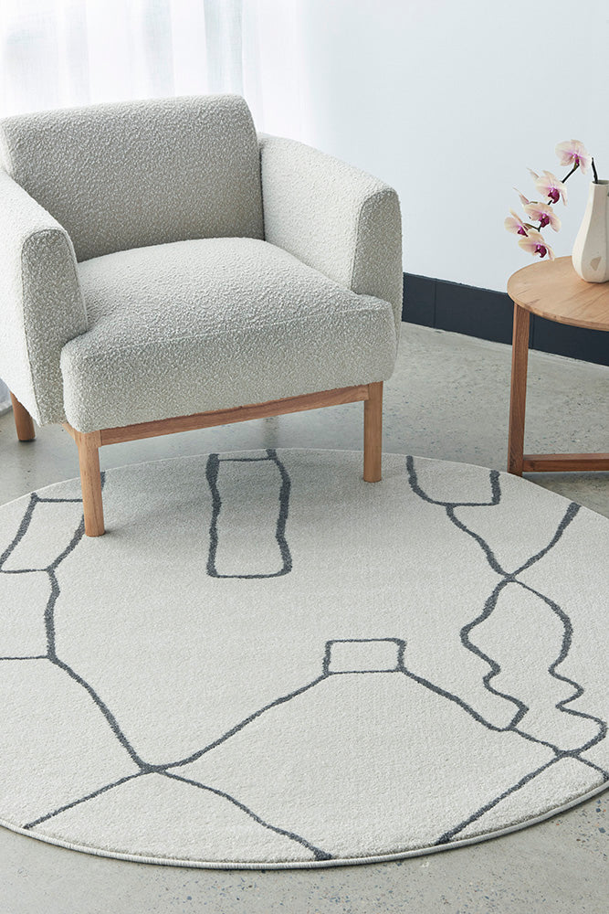 Stylish Paradise Amy Grey Round Rug with Modern Design