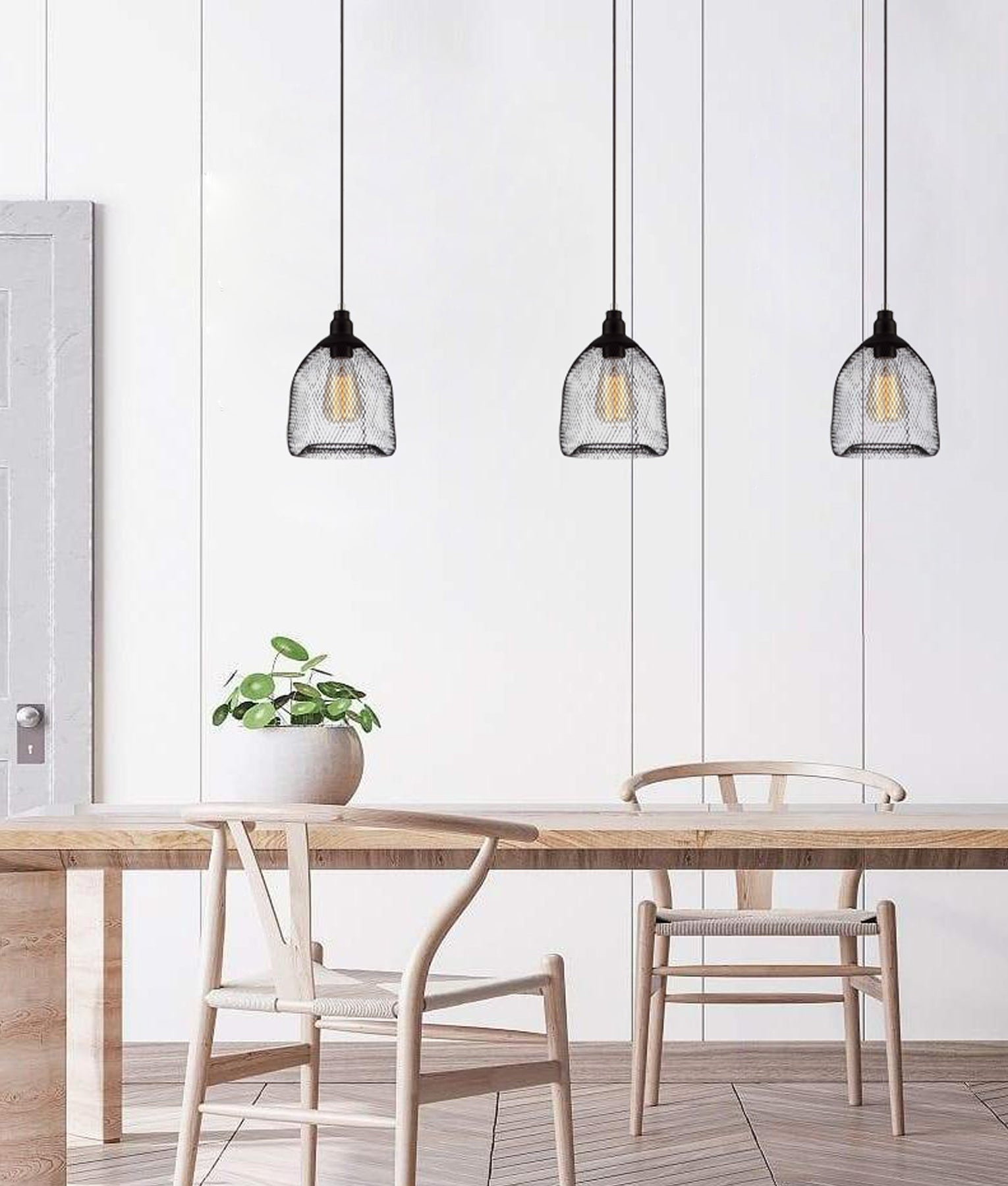 Hot! Industrial Black Mesh Bird Cage Interior Single Pendant Light