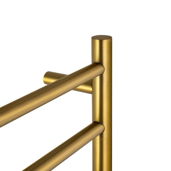 6 Bars Luxury Electric Heated Towel Rack in Brushed Yellow Gold - Ideal for Your Bathroom