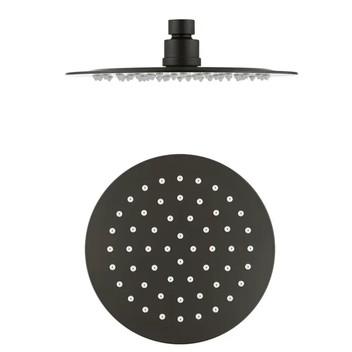PAVIA 250mm Gun Metal Twin Round Shower on Rail with Top Inlet