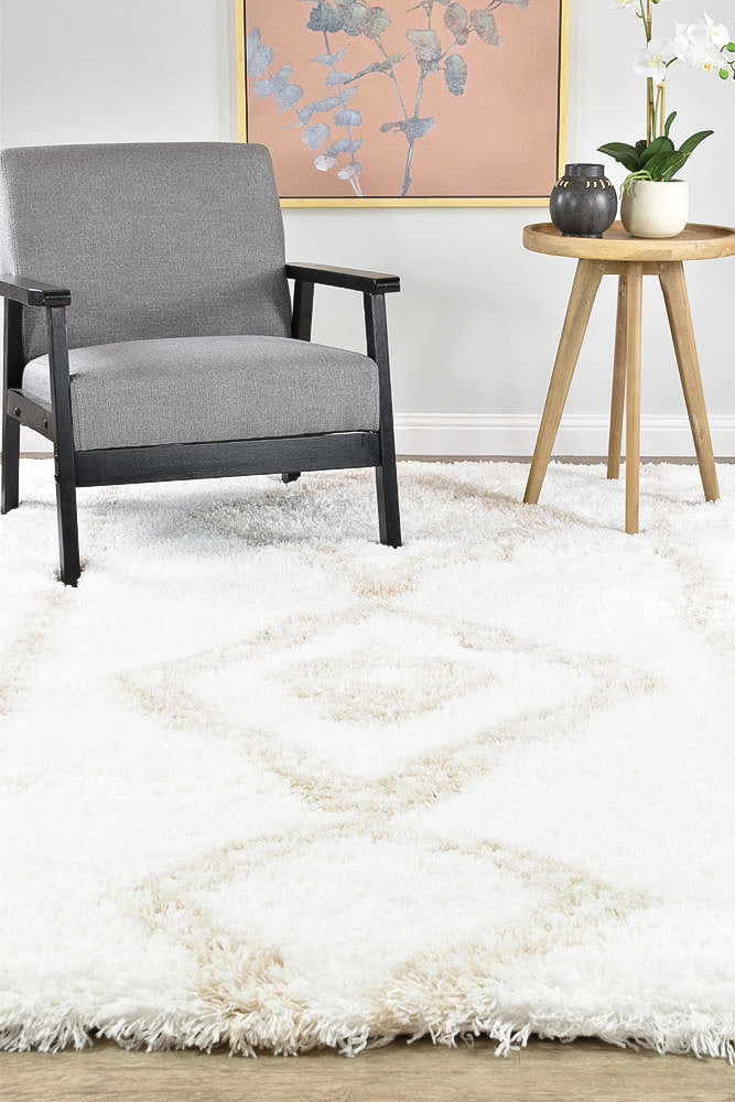 Cobi Soft Beige and White Machine-Made Rug 8745A for Modern Homes