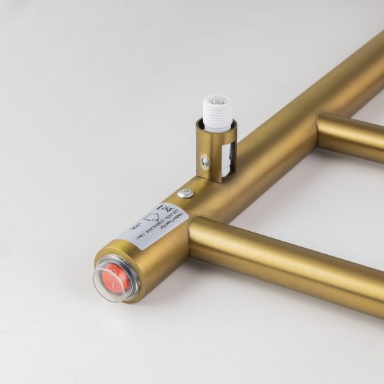 Luxury 4-Bar Round Electric Heated Towel Rack in Brushed Yellow Gold - Energy-Saving Deal