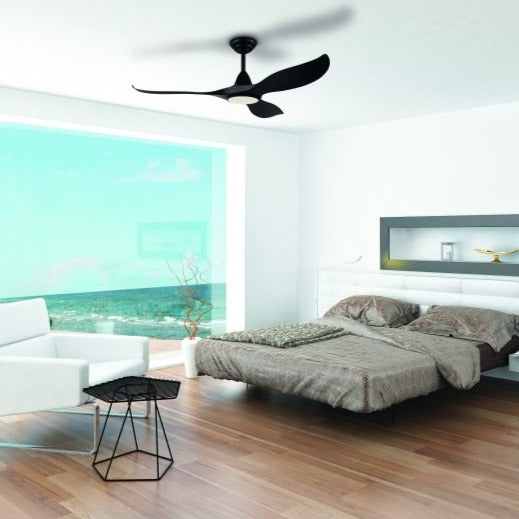 UV-Resistant Black-Matt NOOSA Ceiling Fan with Light