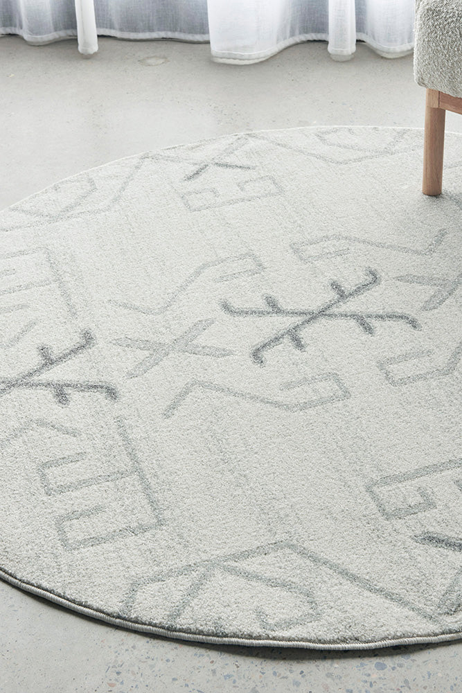 Hot Sale! Turkish Power Loomed Paradise Cala Grey Round Rug for Modern Interiors