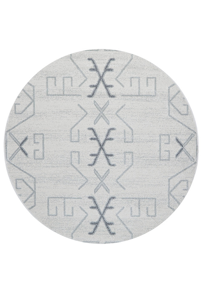 Hot Sale! Turkish Power Loomed Paradise Cala Grey Round Rug for Modern Interiors