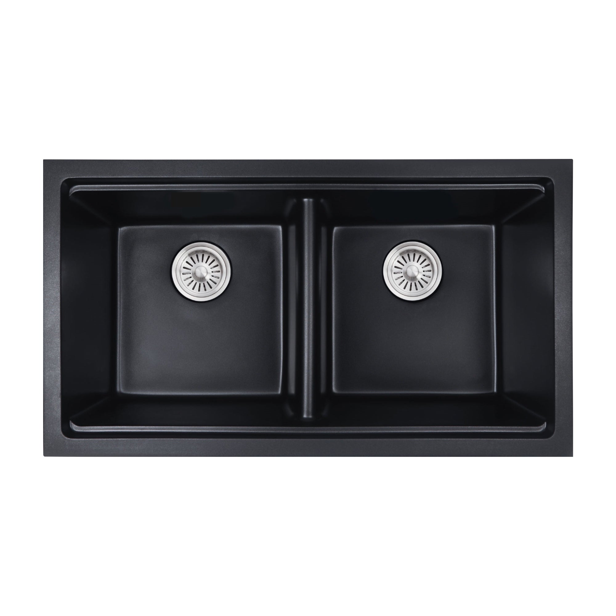 Matte Black Double Bowl Cora Composite Granite Undermount Kitchen Sink