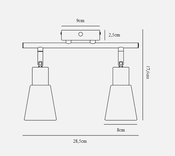 Nordlux Cole 2-Spot Black Wall Light with Adjustable Lamp Head