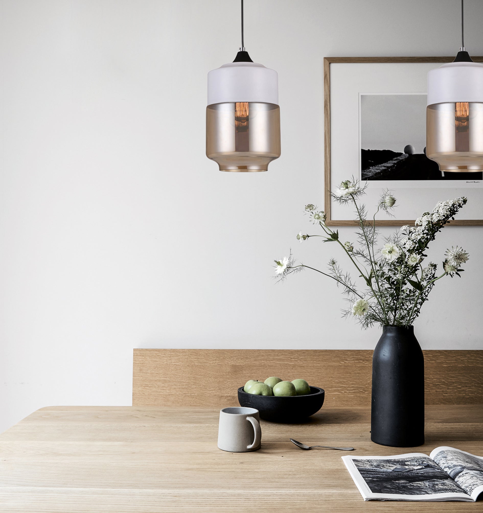 Hot Sale! Interior White and Amber Jar-Shaped Single Pendant Light