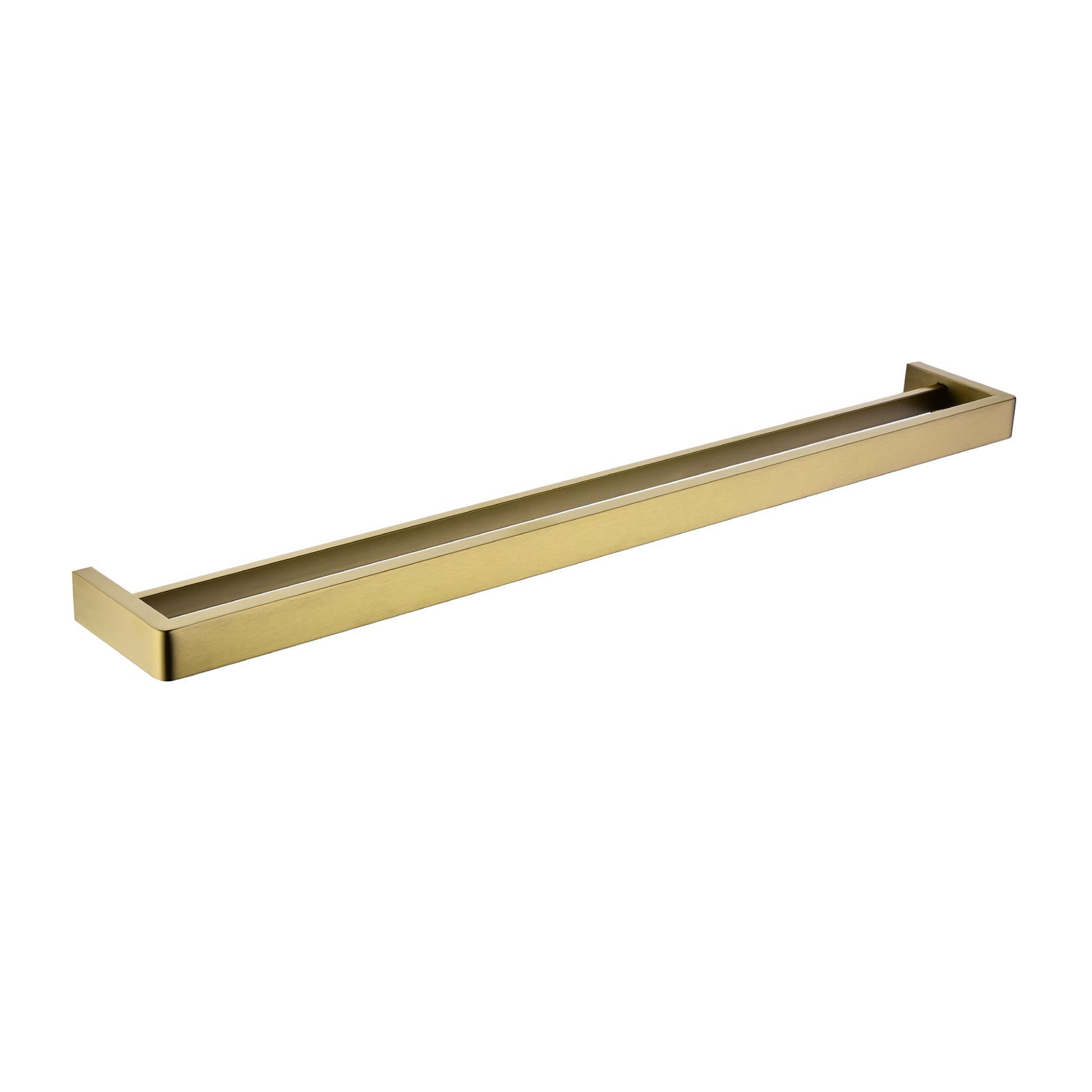 Affordable 800mm Brushed Yellow Gold Square Double Towel Rail for Bathroom