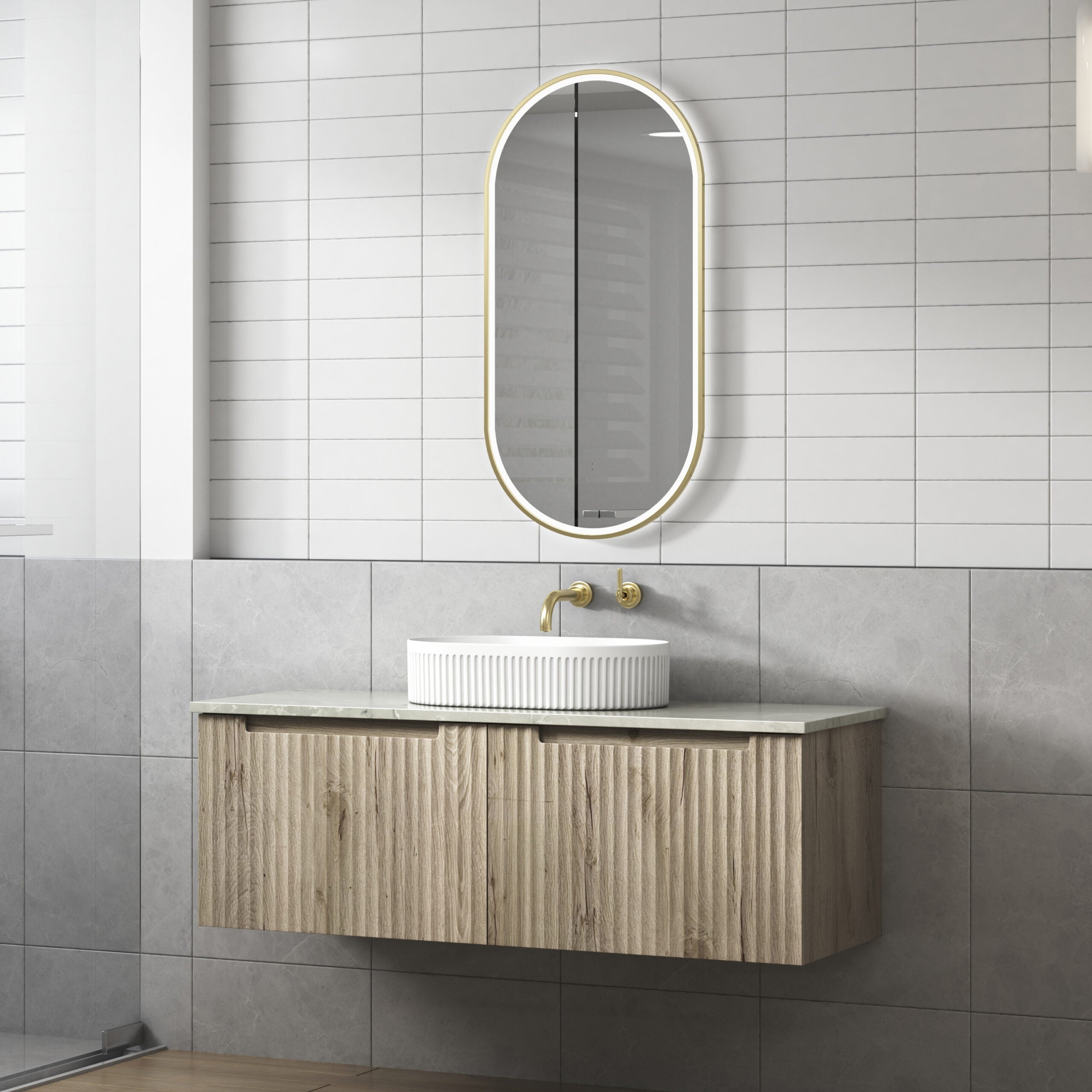 Exclusive CALDER Wall - Hung Vanity in Natural Oak (All Sizes)
