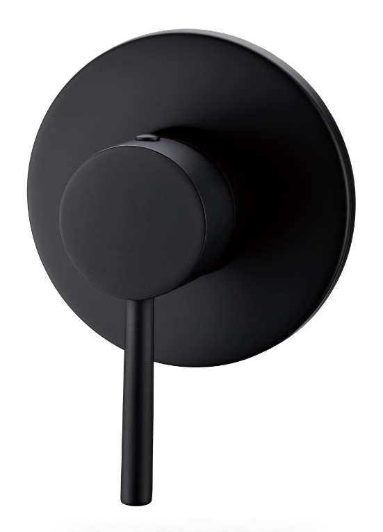 Hot Deal! Otus Matte Black Round Wall Mixer with Pin Handle