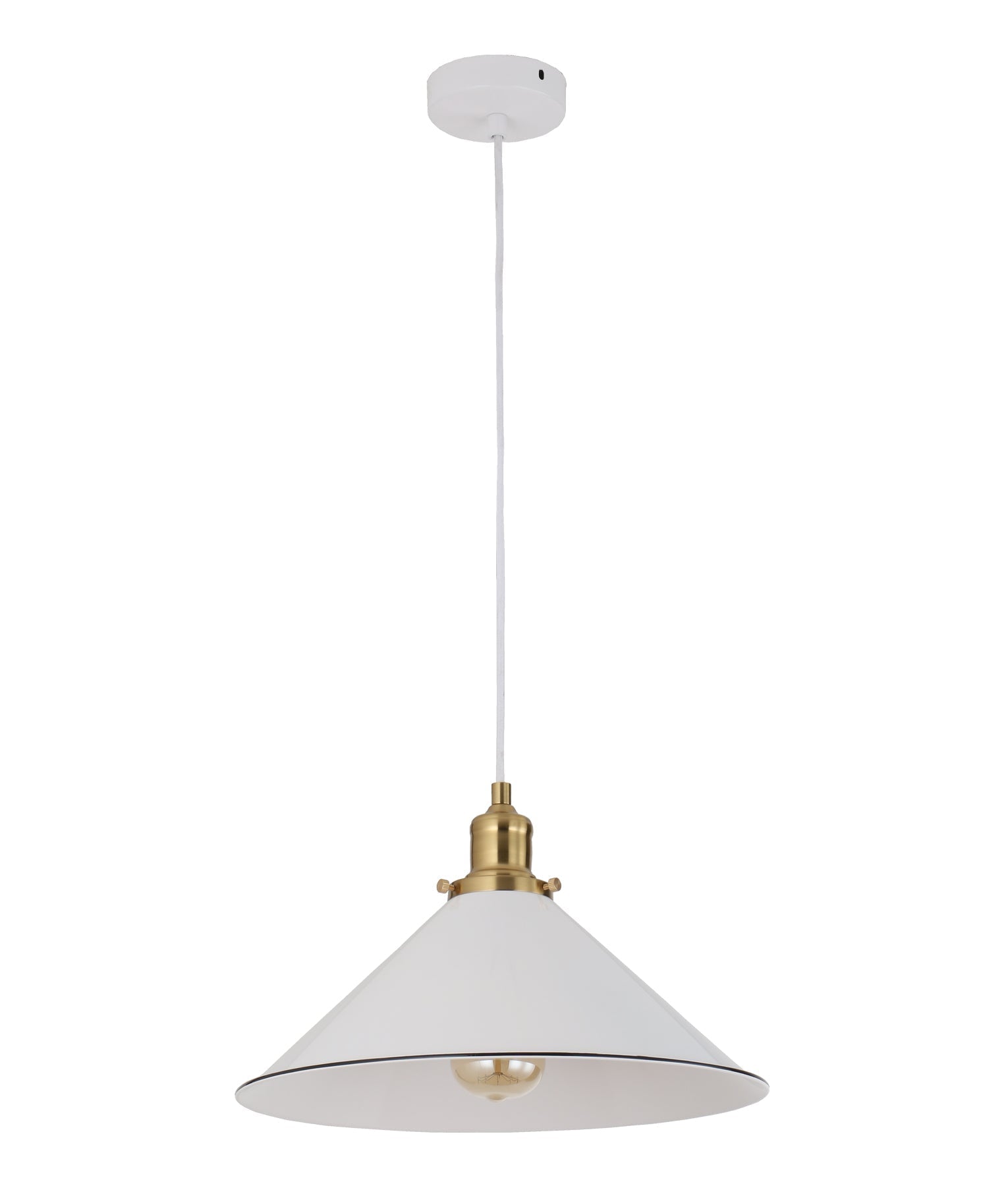Hot Deal: CEREMA Interior Coolie Pendant Light in White with Antique Brass & Black Highlights