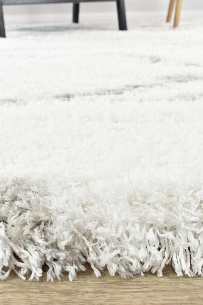 Hot Sale! Cobi White 8741A Shaggy Floor Rug for Living Room and Entrance