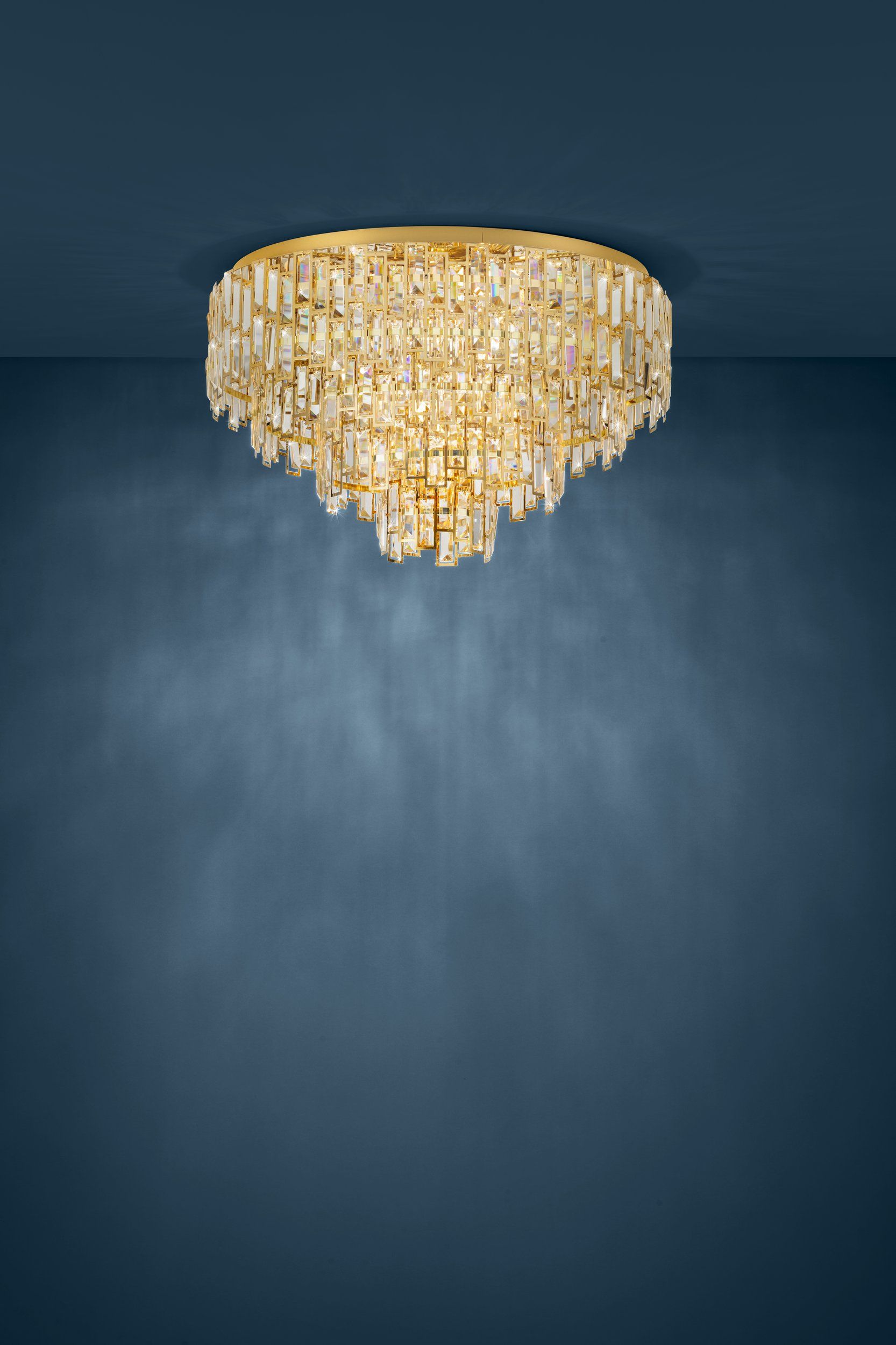 Luxurious CALMEILLES Brass Finish Ceiling Light with Brilliant Glass