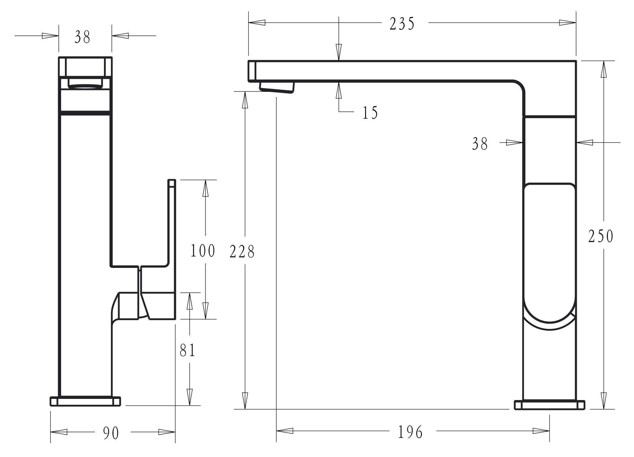Hot Deal! Matte Black Ceram Sink Mixer