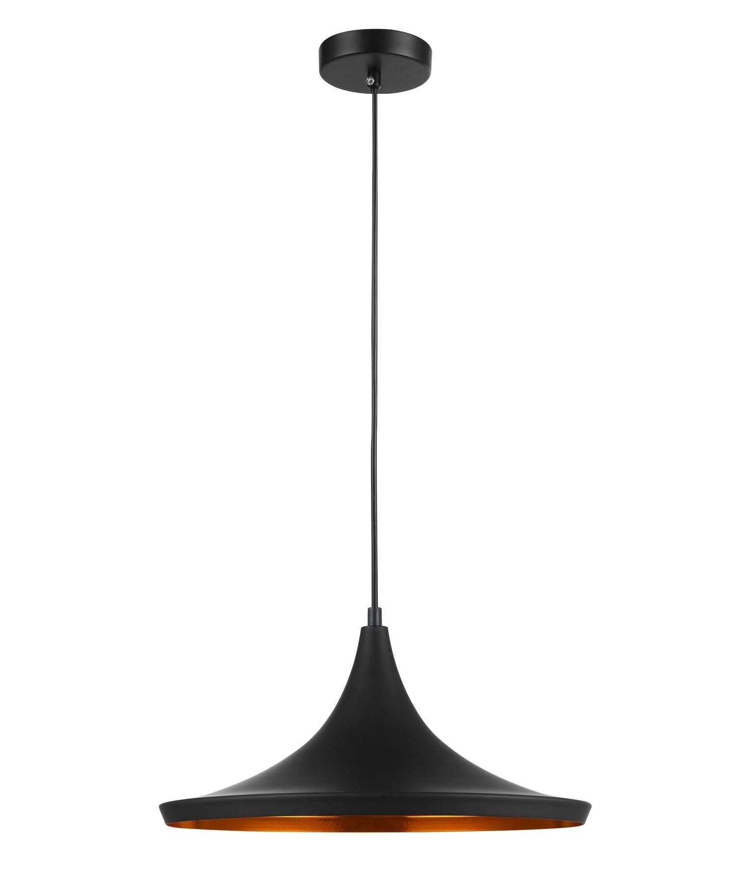 Hot Sale! Interior Single Black Mexican Hat Shape Powder Coated Aluminium Pendant Light