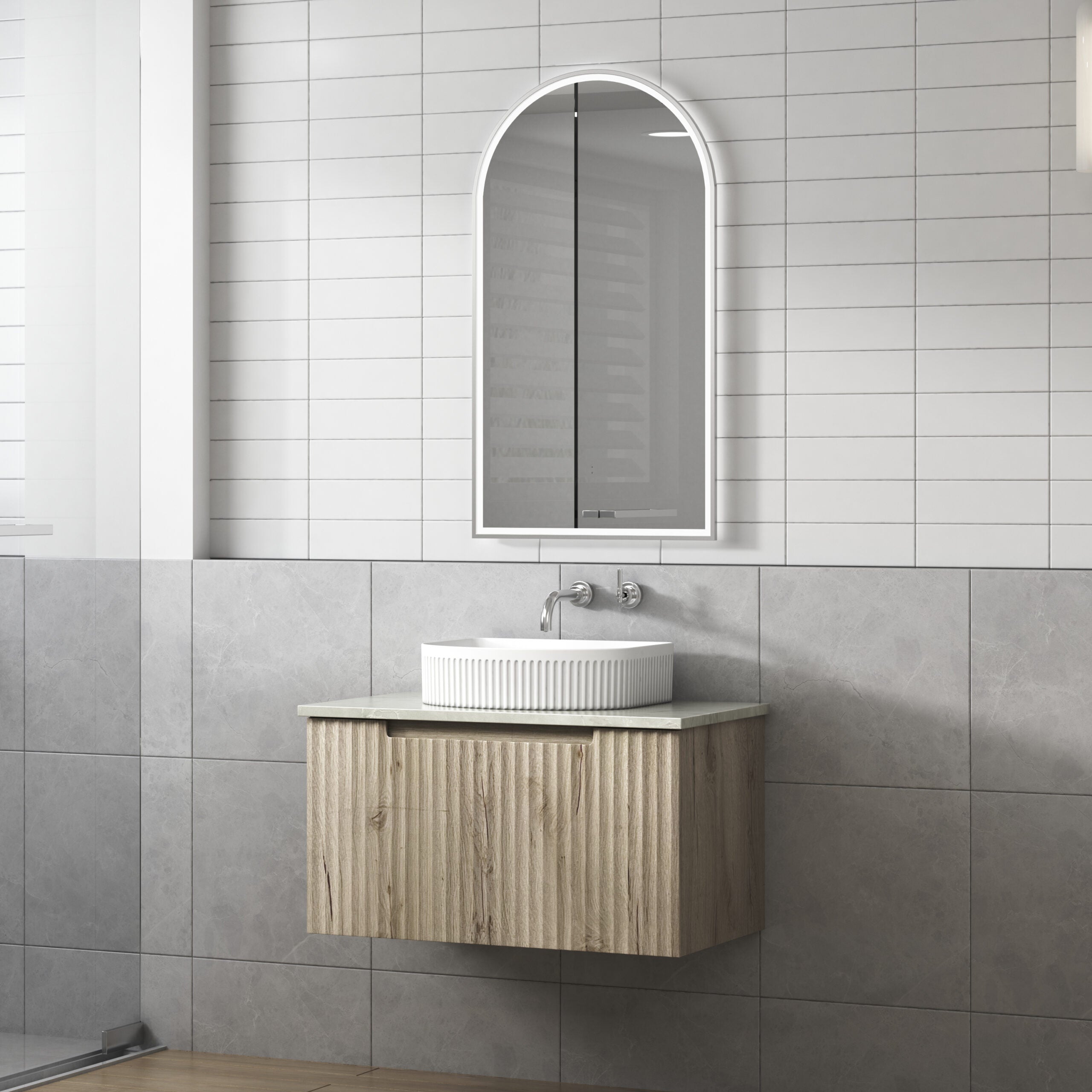 Exclusive CALDER Wall - Hung Vanity in Natural Oak (All Sizes)