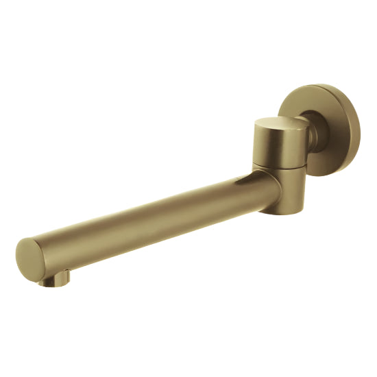 Brushed Yellow Gold Round Wall - Mounted Bath Spout by Pentro
