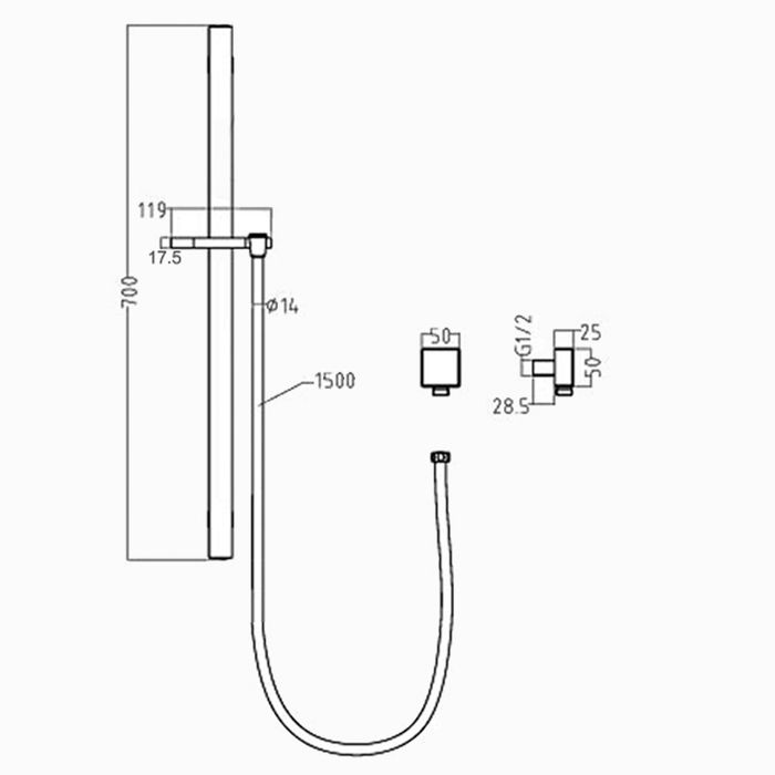 PAVIA Shower Rail Set: Brushed Gold with Round Handheld Shower - Hot Deal!