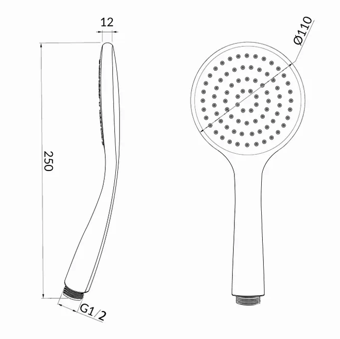 Hot Deal! PAVIA Chrome Shower Rail with Round Handheld Shower