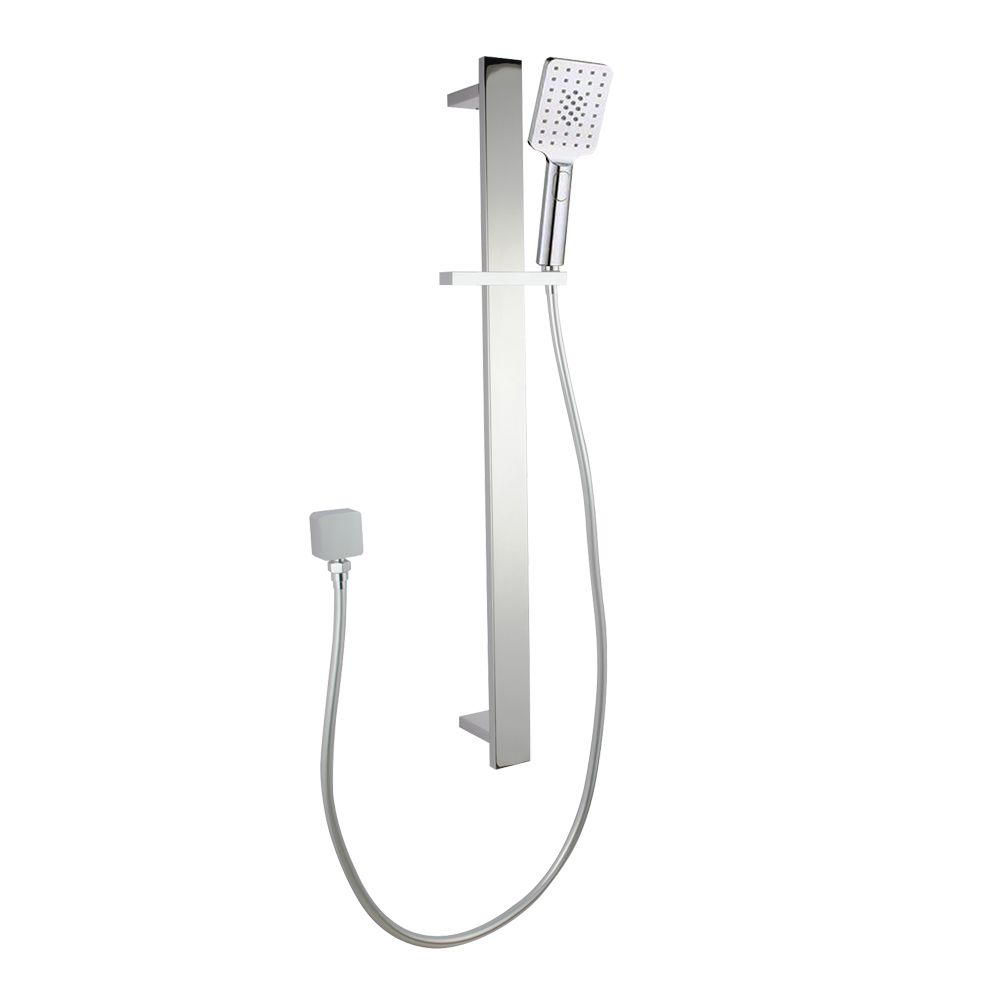 Chrome-Plated Square Handheld Shower Rail Set with 3 Functions