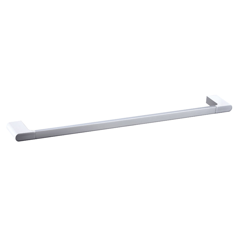 800 mm Chrome and White Cora Single Brass & Zinc Alloy Towel Rail