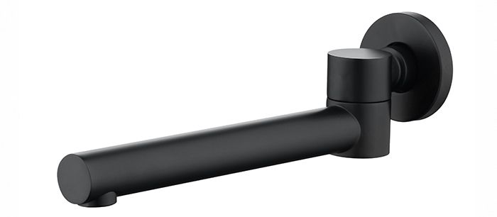 Hot Sale! PAVIA Matte Black Swivel Round Bath Spout for Stylish Bathrooms