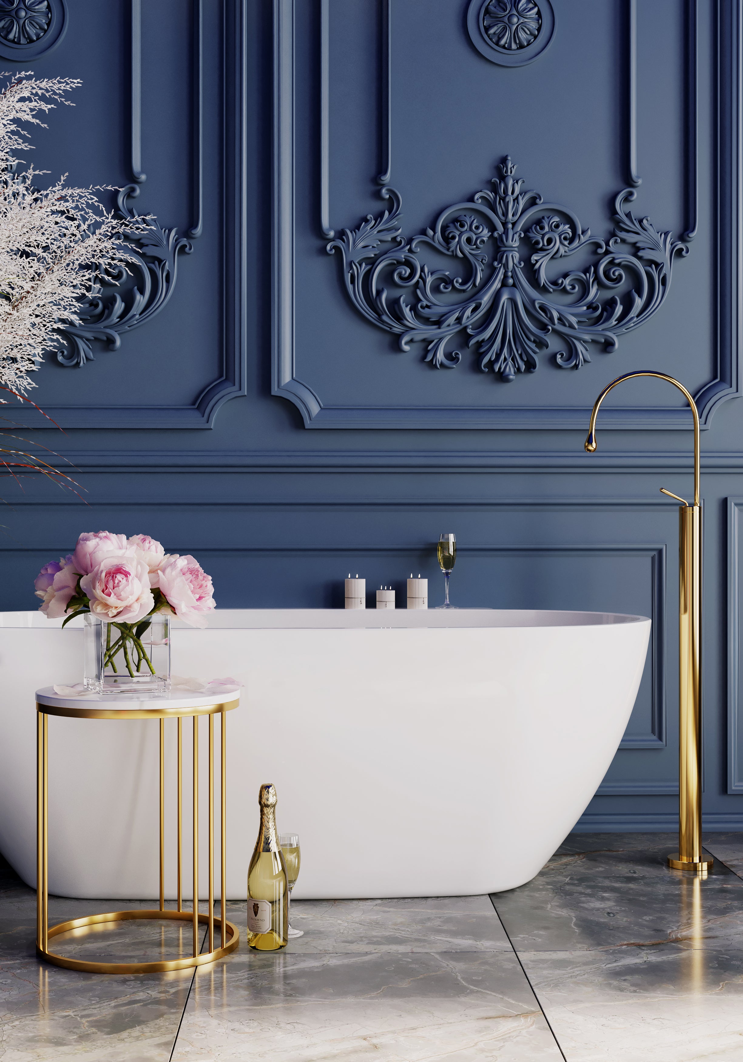 PALERMO High - Quality Freestanding Non - overflow Bathtub Available in 1650mm and 1750mm Sizes