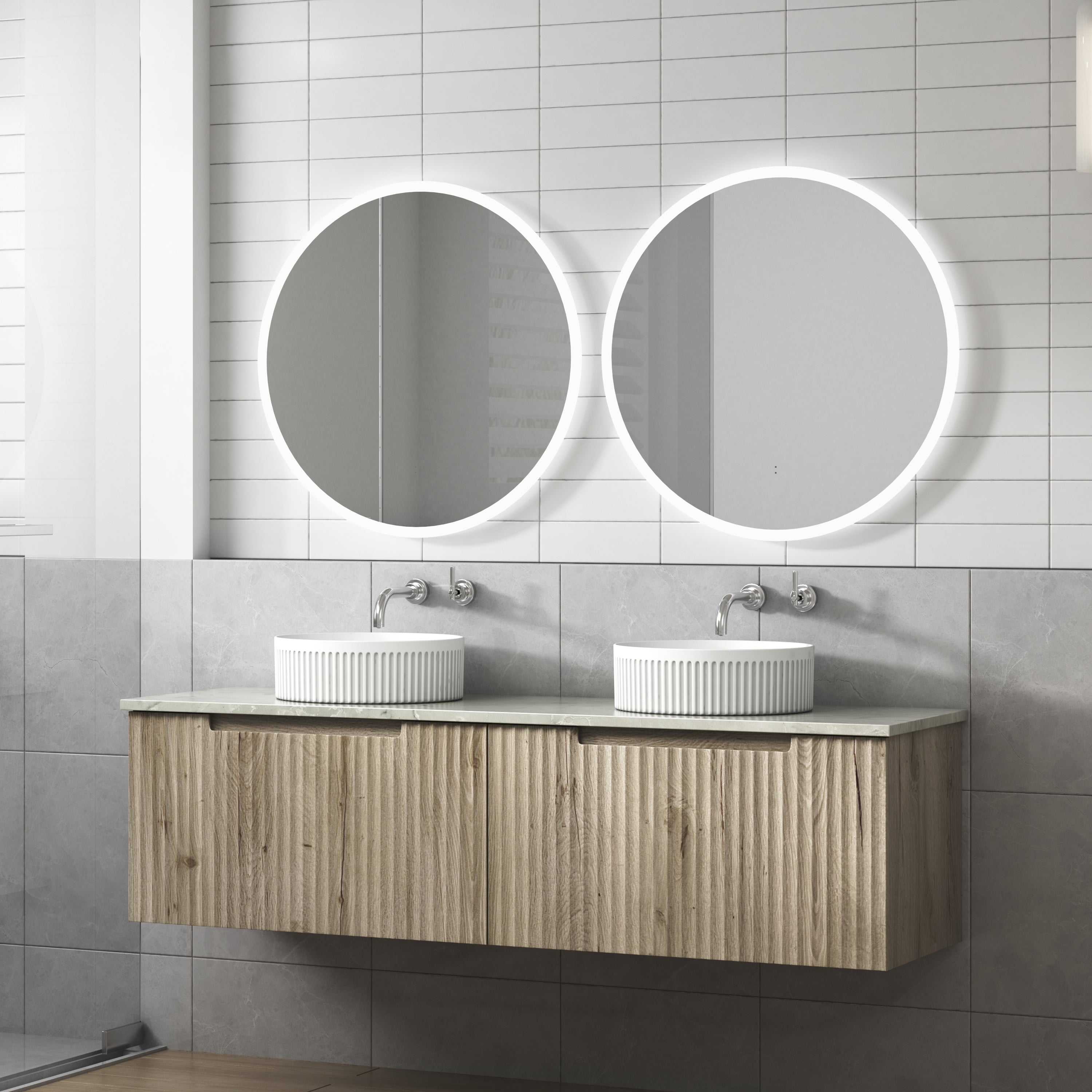 Exclusive CALDER Wall - Hung Vanity in Natural Oak (All Sizes)