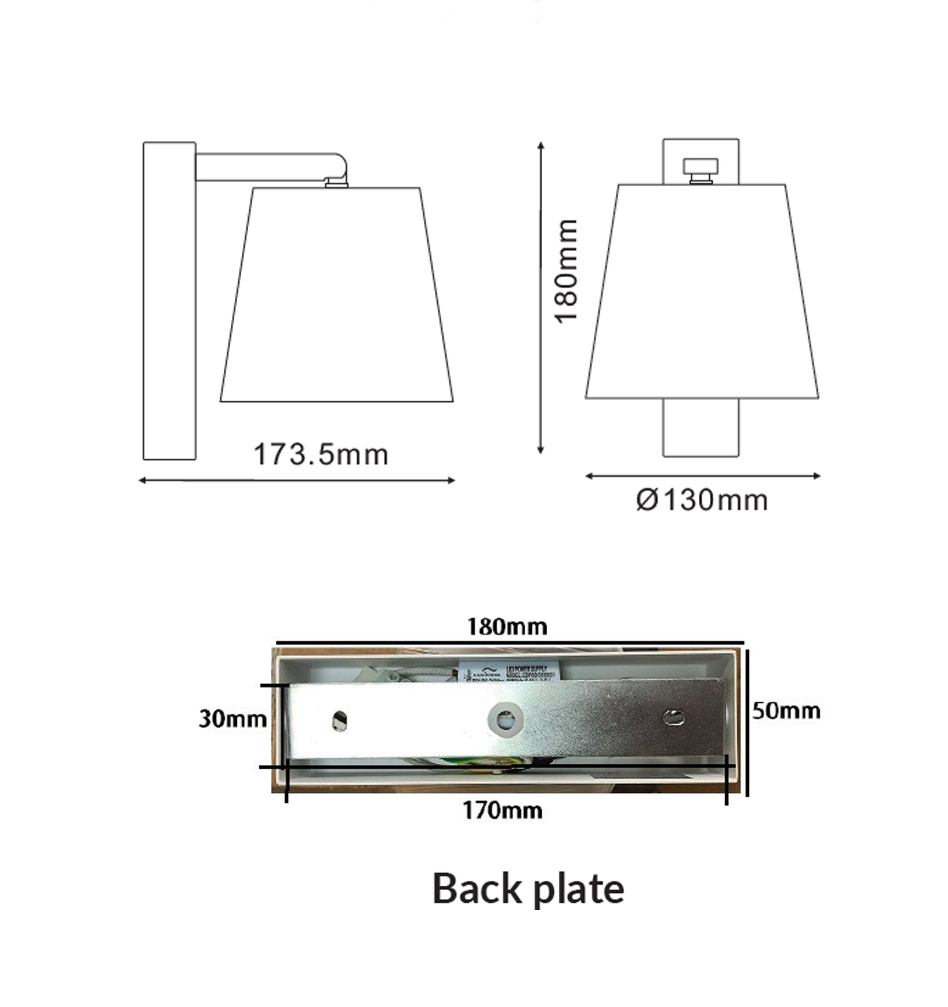 CHESTER: Stylish White LED Wall Light with 1 Switch and Clear PS Shade - Great Deal