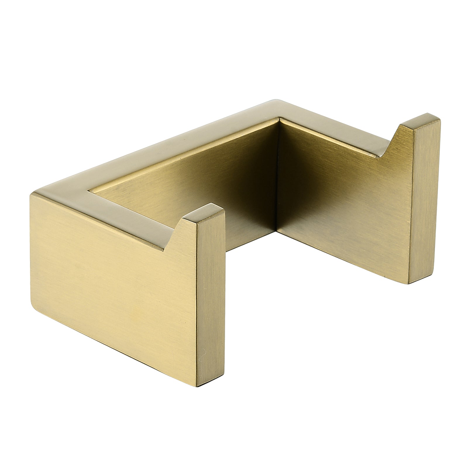 Stylish Brushed Yellow Gold Square Double Robe Hook for Modern Bathrooms