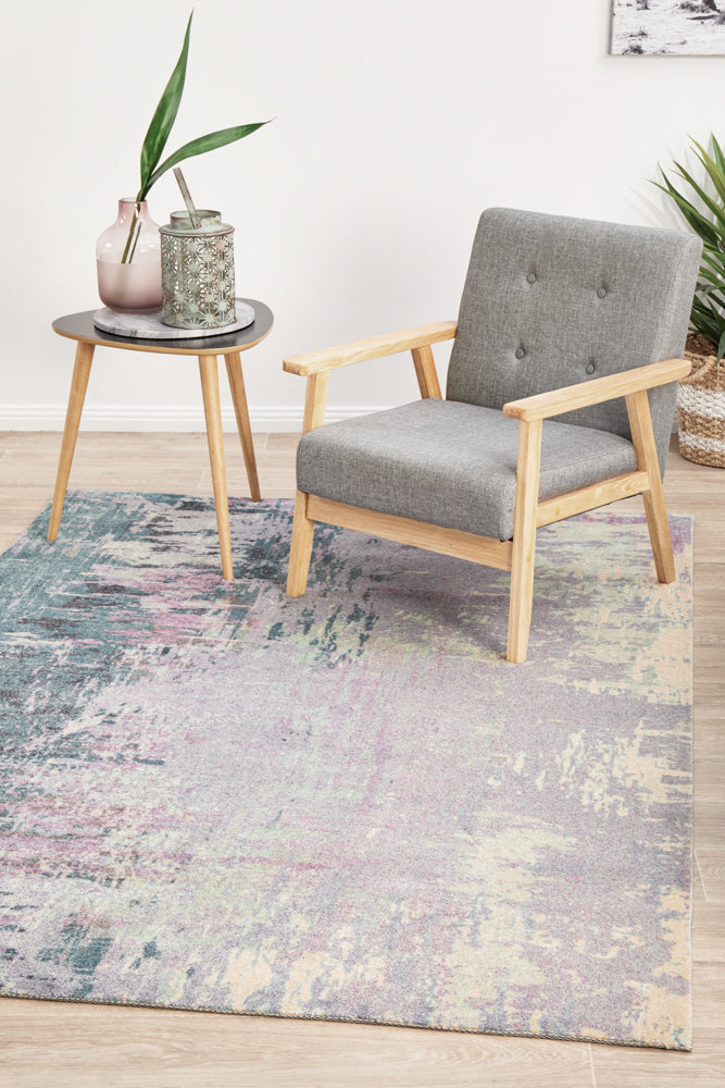 Stunning City Monet Violet Soft Acrylic Rug with Dense Pile